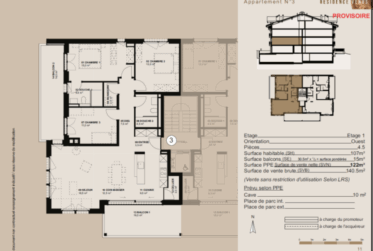Apt. 4.5 pces / Etage 1 - Résidence Vénus - Morgins - Lot 3