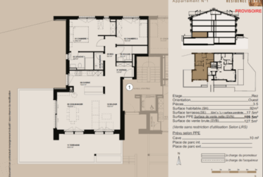 Apt. 3.5 pces / rez - Résidence Vénus - Morgins - Lot 1